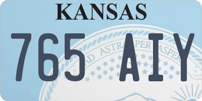 KS license plate 765AIY