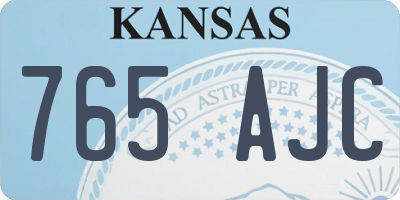 KS license plate 765AJC