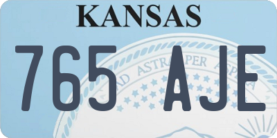 KS license plate 765AJE