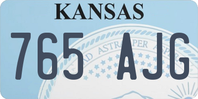 KS license plate 765AJG