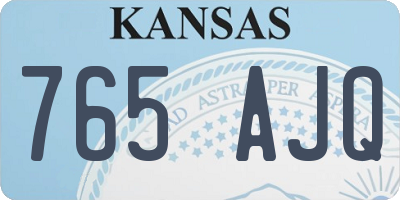 KS license plate 765AJQ