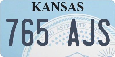 KS license plate 765AJS