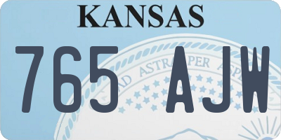 KS license plate 765AJW