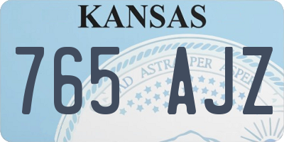 KS license plate 765AJZ