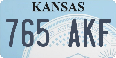 KS license plate 765AKF
