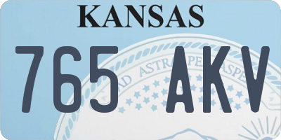 KS license plate 765AKV