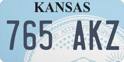 KS license plate 765AKZ