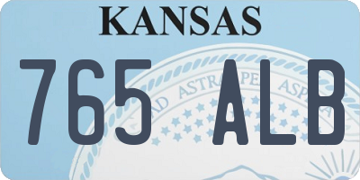 KS license plate 765ALB