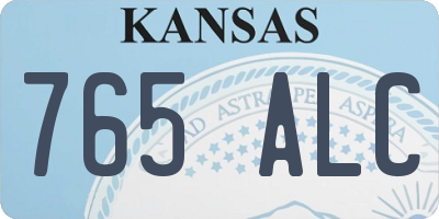 KS license plate 765ALC