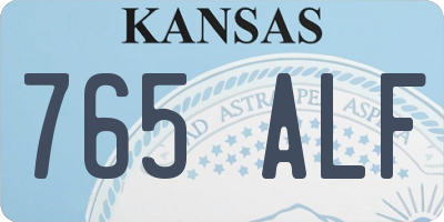 KS license plate 765ALF