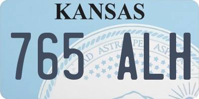 KS license plate 765ALH
