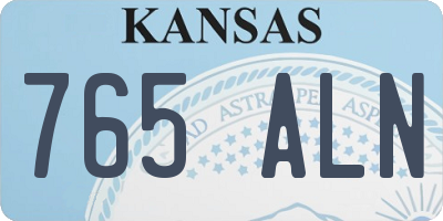 KS license plate 765ALN