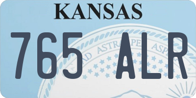 KS license plate 765ALR