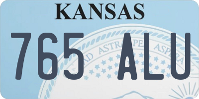 KS license plate 765ALU