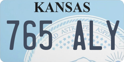 KS license plate 765ALY