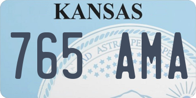 KS license plate 765AMA