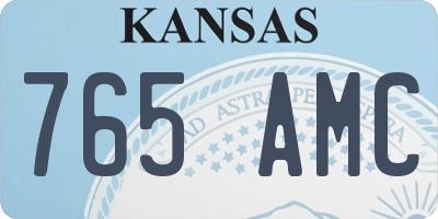 KS license plate 765AMC