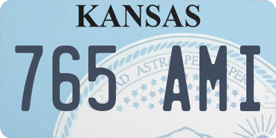 KS license plate 765AMI