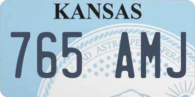 KS license plate 765AMJ