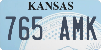 KS license plate 765AMK
