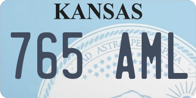 KS license plate 765AML