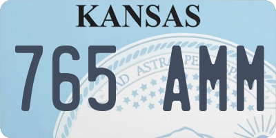 KS license plate 765AMM