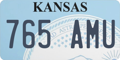 KS license plate 765AMU