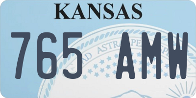 KS license plate 765AMW