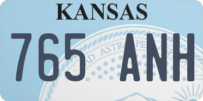KS license plate 765ANH