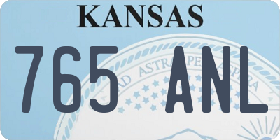 KS license plate 765ANL