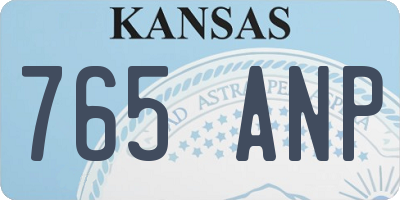 KS license plate 765ANP