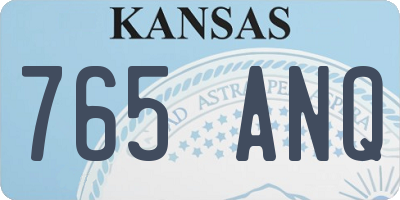 KS license plate 765ANQ