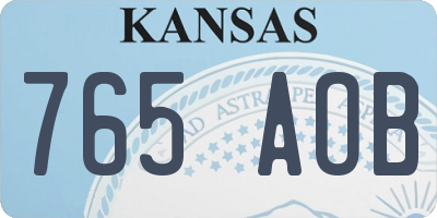 KS license plate 765AOB