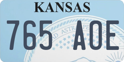 KS license plate 765AOE