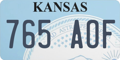 KS license plate 765AOF