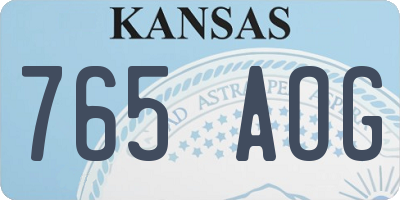 KS license plate 765AOG