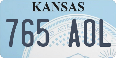 KS license plate 765AOL