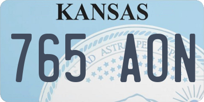 KS license plate 765AON