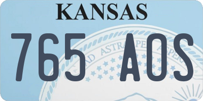 KS license plate 765AOS