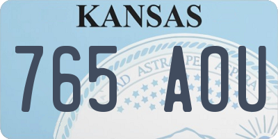 KS license plate 765AOU