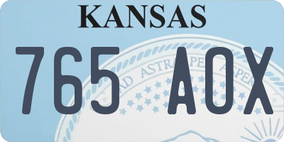 KS license plate 765AOX