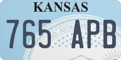 KS license plate 765APB