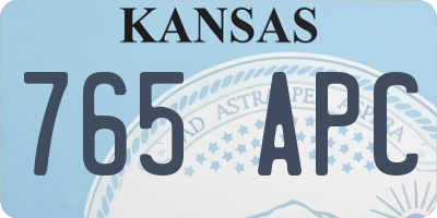 KS license plate 765APC