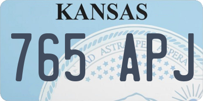 KS license plate 765APJ