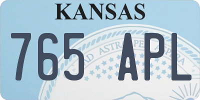 KS license plate 765APL