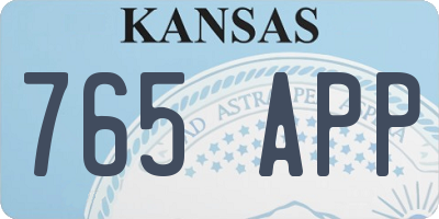 KS license plate 765APP
