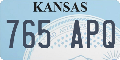 KS license plate 765APQ