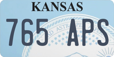 KS license plate 765APS