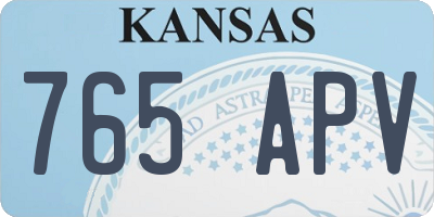 KS license plate 765APV