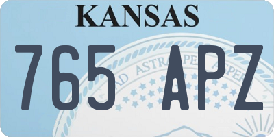 KS license plate 765APZ